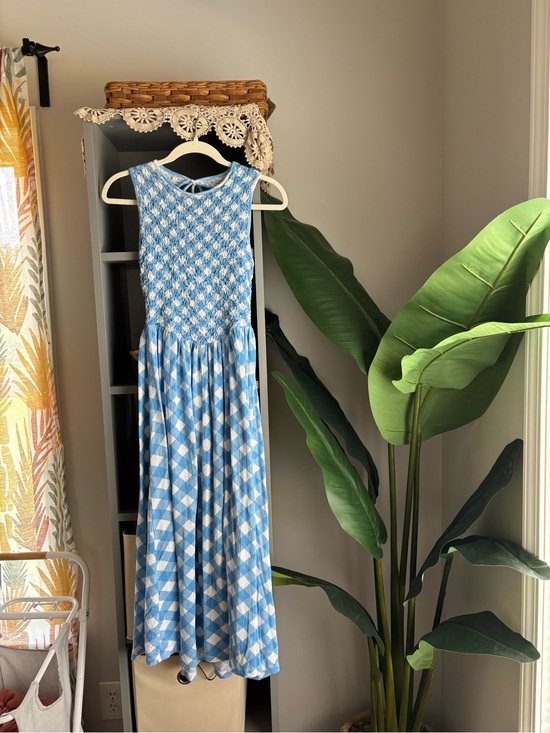 ASOS Dresses & Skirts - asos design gingham print smocked maxi dress with tie back